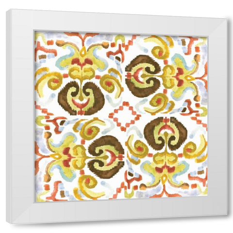 Ikat Tile II White Modern Wood Framed Art Print by Ferry, Margaret