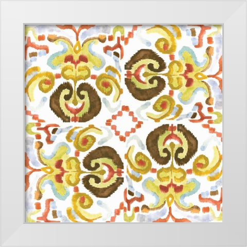 Ikat Tile II White Modern Wood Framed Art Print by Ferry, Margaret