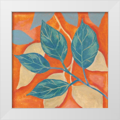 Summer Leaves I White Modern Wood Framed Art Print by Ferry, Margaret