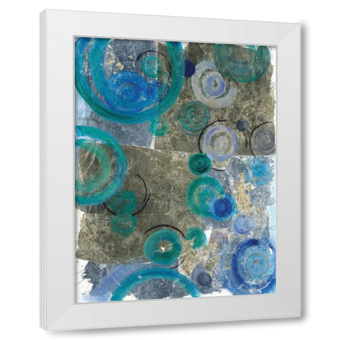 Peacock Swirl II White Modern Wood Framed Art Print by Ferry, Margaret
