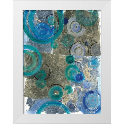 Peacock Swirl II White Modern Wood Framed Art Print by Ferry, Margaret