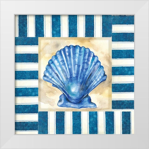 Nautical Scallop White Modern Wood Framed Art Print by Ferry, Margaret