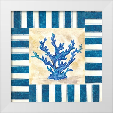 Nautical Coral White Modern Wood Framed Art Print by Ferry, Margaret