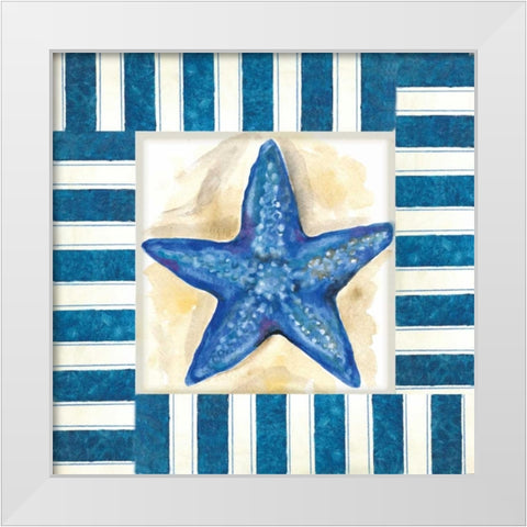 Nautical Starfish White Modern Wood Framed Art Print by Ferry, Margaret