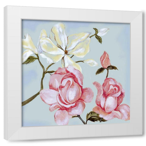 Pastel Floral I White Modern Wood Framed Art Print by Ferry, Margaret