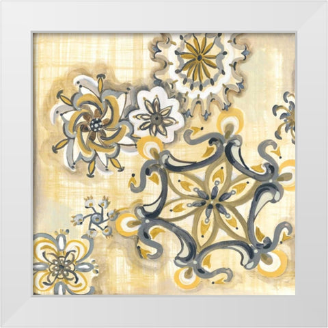 Decorative Medallions II White Modern Wood Framed Art Print by Ferry, Margaret