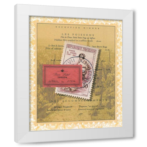 French Menu White Modern Wood Framed Art Print by Matla, Jennifer