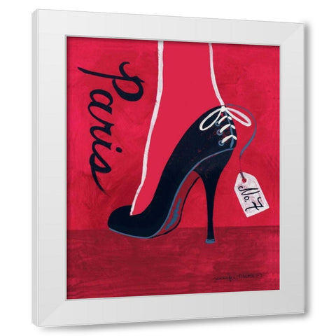 High Heels Paris White Modern Wood Framed Art Print by Matla, Jennifer