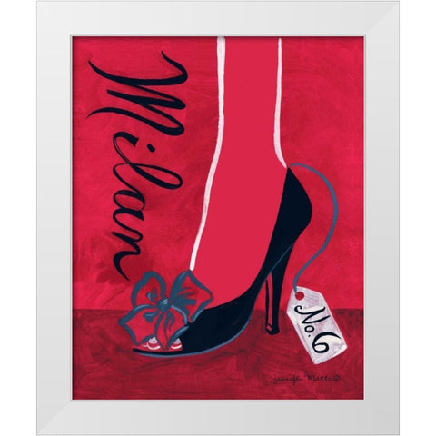 High Heels Milan White Modern Wood Framed Art Print by Matla, Jennifer