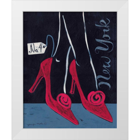 High Heels New York White Modern Wood Framed Art Print by Matla, Jennifer