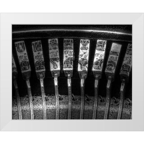 Typewriter Keys White Modern Wood Framed Art Print by McNemar, C. Thomas