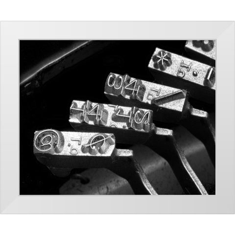 Typewriter Symbols White Modern Wood Framed Art Print by McNemar, C. Thomas
