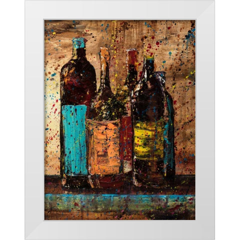 Wine Vino Wine II White Modern Wood Framed Art Print by Monahan, Jodi