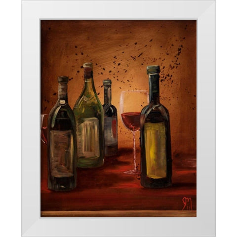 Glass of Wine White Modern Wood Framed Art Print by Monahan, Jodi