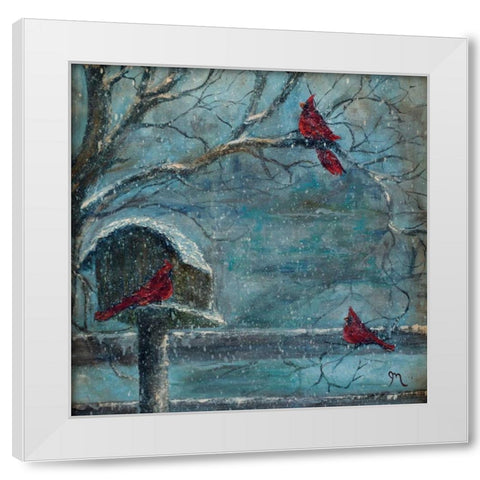 Three Reds White Modern Wood Framed Art Print by Monahan, Jodi