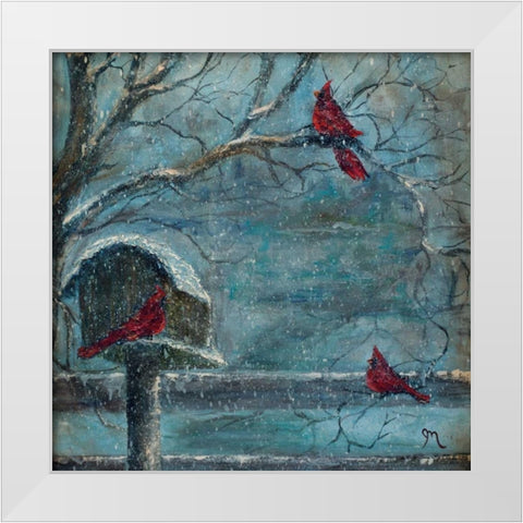 Three Reds White Modern Wood Framed Art Print by Monahan, Jodi