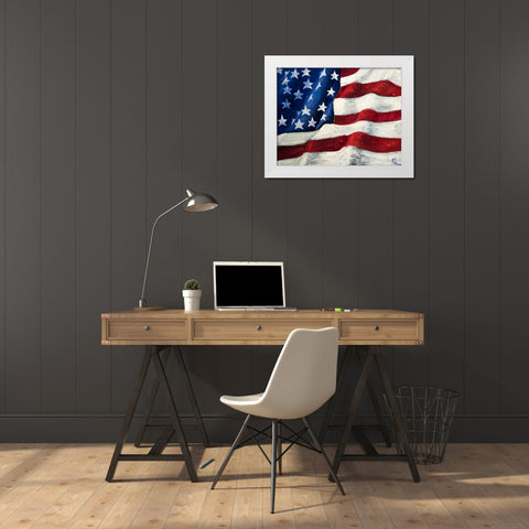 My Flag White Modern Wood Framed Art Print by Monahan, Jodi