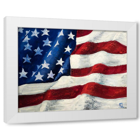 My Flag White Modern Wood Framed Art Print by Monahan, Jodi
