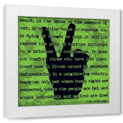 Peace Sign II White Modern Wood Framed Art Print by Murray, Sylvia