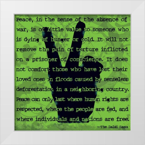 Peace Sign II White Modern Wood Framed Art Print by Murray, Sylvia