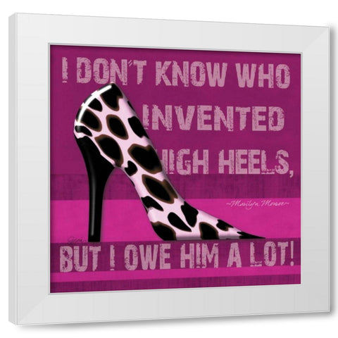 Cheetah Shoe White Modern Wood Framed Art Print by Murray, Sylvia