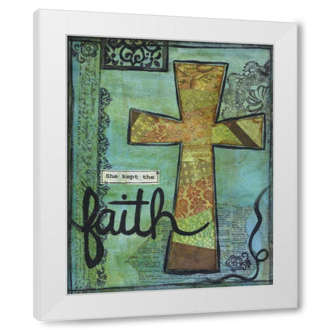 She Kept The Faith White Modern Wood Framed Art Print by Martin, Monica