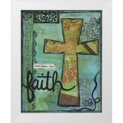 She Kept The Faith White Modern Wood Framed Art Print by Martin, Monica