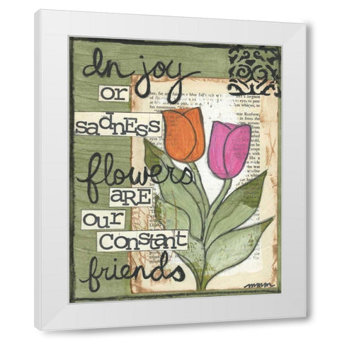 In Joy Or Sadness White Modern Wood Framed Art Print by Martin, Monica