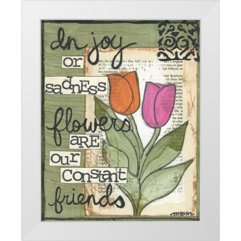 In Joy Or Sadness White Modern Wood Framed Art Print by Martin, Monica
