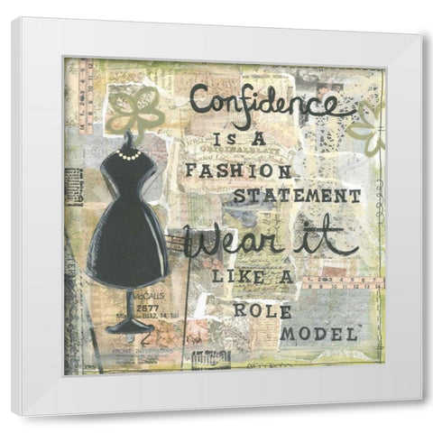 Confidence White Modern Wood Framed Art Print by Martin, Monica