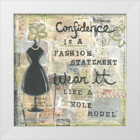 Confidence White Modern Wood Framed Art Print by Martin, Monica