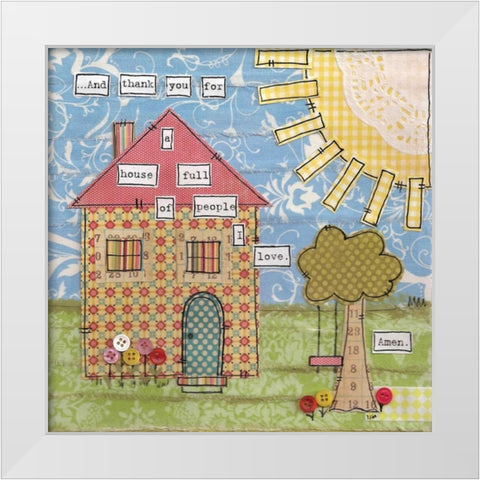 Family Home Love White Modern Wood Framed Art Print by Martin, Monica