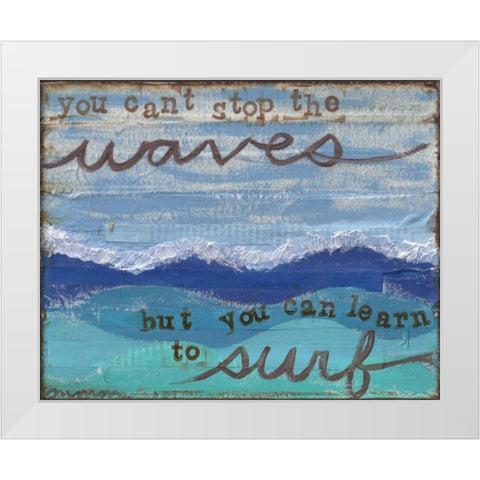Waves Surf White Modern Wood Framed Art Print by Martin, Monica