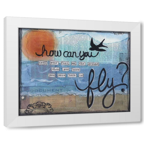 Born To Fly White Modern Wood Framed Art Print by Martin, Monica