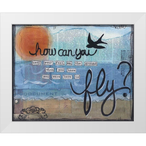 Born To Fly White Modern Wood Framed Art Print by Martin, Monica
