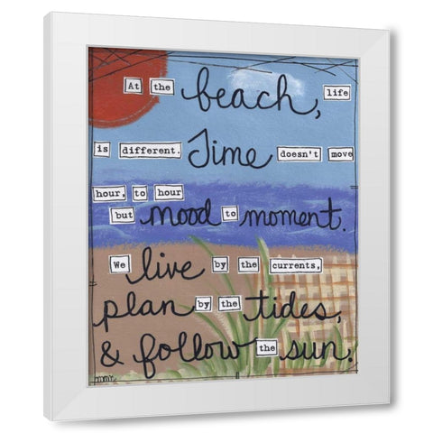 At The Beach White Modern Wood Framed Art Print by Martin, Monica