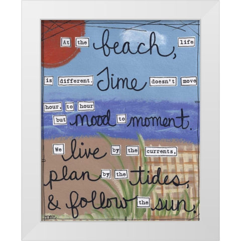 At The Beach White Modern Wood Framed Art Print by Martin, Monica