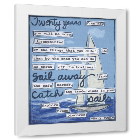 Sailing White Modern Wood Framed Art Print by Martin, Monica