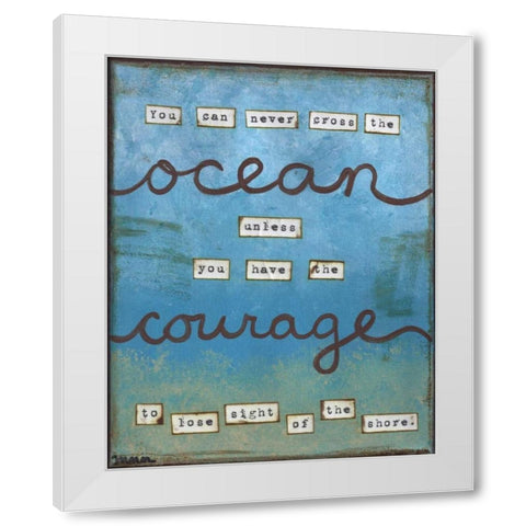 Ocean Courage White Modern Wood Framed Art Print by Martin, Monica