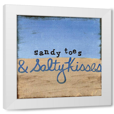 Sandy Toes White Modern Wood Framed Art Print by Martin, Monica