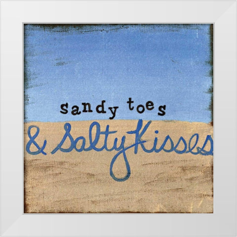 Sandy Toes White Modern Wood Framed Art Print by Martin, Monica
