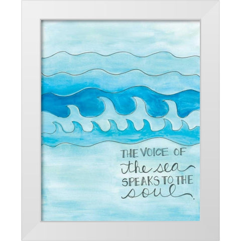The Voice White Modern Wood Framed Art Print by Martin, Monica