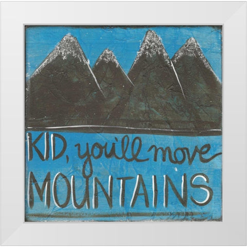 Move Mountains White Modern Wood Framed Art Print by Martin, Monica