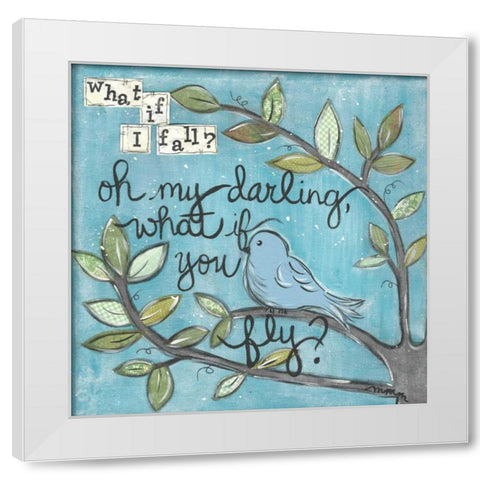 What If You Fly White Modern Wood Framed Art Print by Martin, Monica