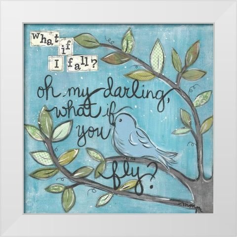 What If You Fly White Modern Wood Framed Art Print by Martin, Monica