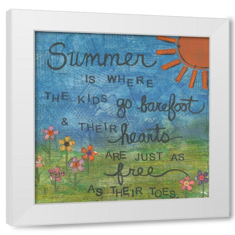Summer White Modern Wood Framed Art Print by Martin, Monica