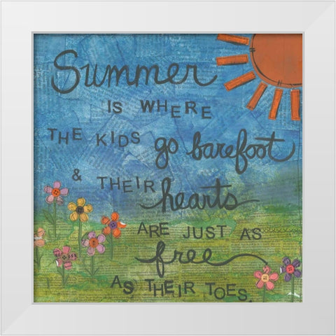Summer White Modern Wood Framed Art Print by Martin, Monica