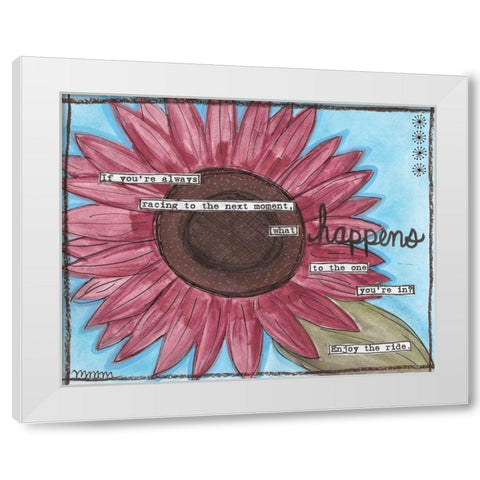 What Happens White Modern Wood Framed Art Print by Martin, Monica