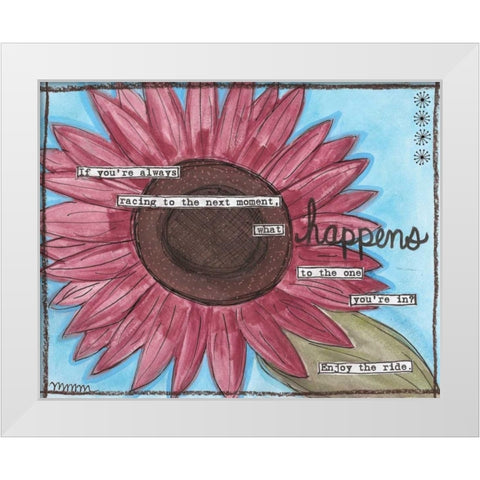 What Happens White Modern Wood Framed Art Print by Martin, Monica