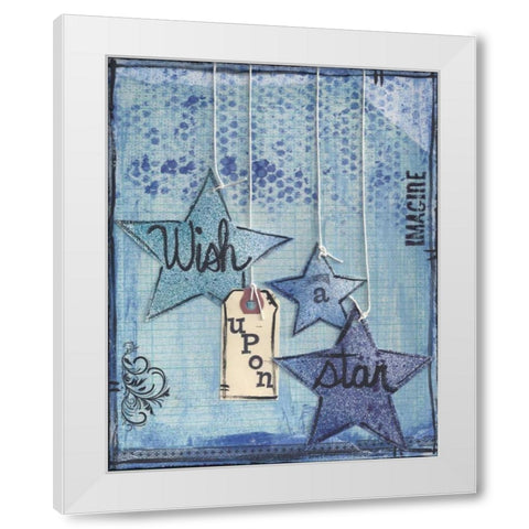 Wish Upon A Star White Modern Wood Framed Art Print by Martin, Monica